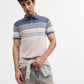 Blue & Fawn Striped Regular Fit Polo T-Shirt | Greenfibre