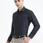 Grey & Black Checked Regular Fit Formal Shirt | Greenfibre
