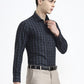 Grey & Black Checked Regular Fit Formal Shirt | Greenfibre