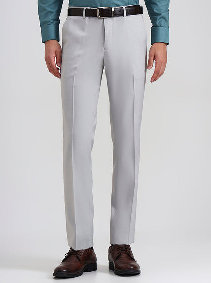 Grey Checked Slim Fit Formal Trouser | Greenfibre