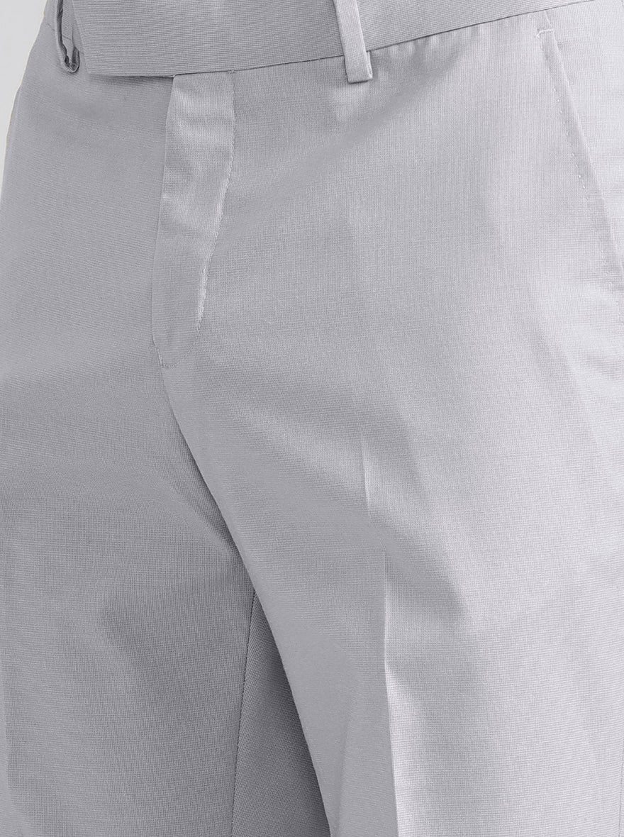 Grey Checked Slim Fit Formal Trouser | Greenfibre