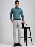 Grey Checked Slim Fit Formal Trouser | Greenfibre