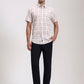 Beige Checked Slim Fit Casual Shirt | Greenfibre