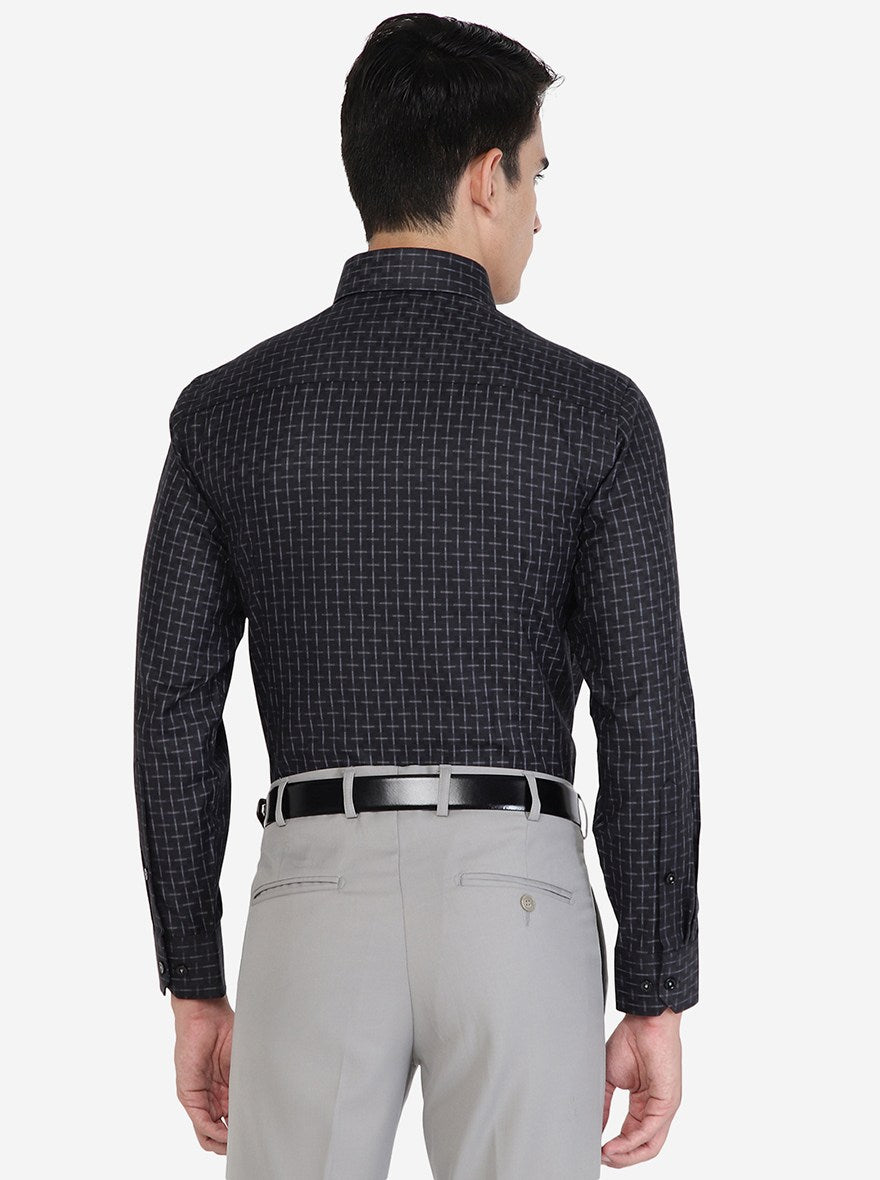 Navy Blue Checked Slim fit Formal Shirt | Greenfibre