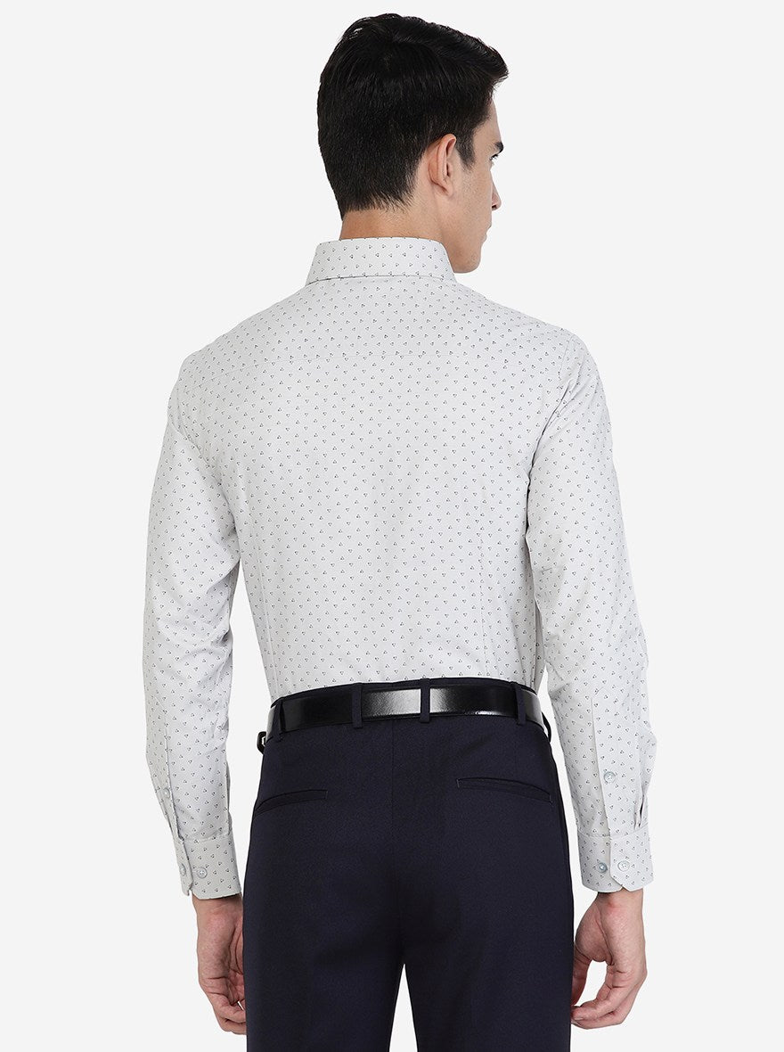 Grey Printed Slim fit Formal Shirt | Greenfibre