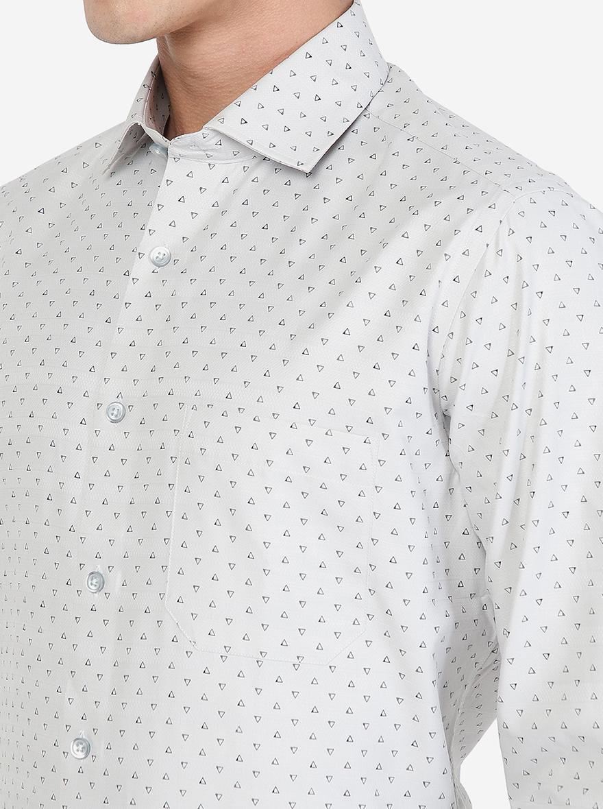 Grey Printed Slim fit Formal Shirt | Greenfibre