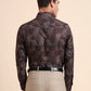 Brown Printed Slim Fit Party Wear Shirt | GreenFiber