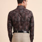 Brown Printed Slim Fit Party Wear Shirt | Greenfibre