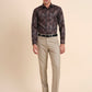 Brown Printed Slim Fit Party Wear Shirt | GreenFiber