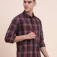 Purple Checked Slim Fit Casual Shirt | Greenfibre