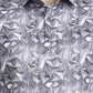 Grey Printed Slim Fit Party Wear Shirt | Greenfibre