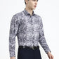 Grey Printed Slim Fit Party Wear Shirt | Greenfibre