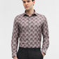 Brown Printed Slim Fit Party Wear Shirt | Greenfibre