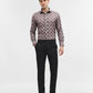 Brown Printed Slim Fit Party Wear Shirt | Greenfibre