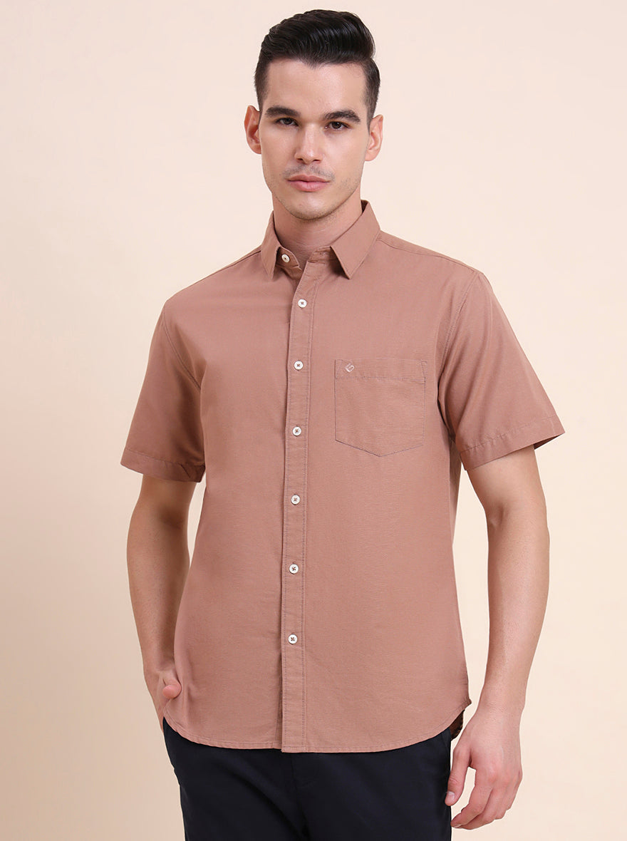 Chocolaty Solid Slim Fit Casual Shirt | Greenfibre
