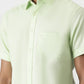 Light Green Solid Slim Fit Casual Shirt | Greenfibre