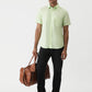 Light Green Solid Slim Fit Casual Shirt | Greenfibre