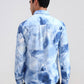 Sky Blue Printed Slim Fit Casual Shirt | Greenfibre