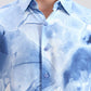 Sky Blue Printed Slim Fit Casual Shirt | Greenfibre