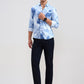 Sky Blue Printed Slim Fit Casual Shirt | Greenfibre