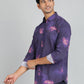 Purple Printed Slim Fit Casual Shirt | JadeBlue