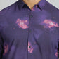 Purple Printed Slim Fit Casual Shirt | JadeBlue