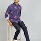 Purple Printed Slim Fit Casual Shirt | JadeBlue