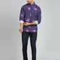 Purple Printed Slim Fit Casual Shirt | JadeBlue