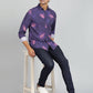Purple Printed Slim Fit Casual Shirt | JadeBlue