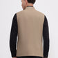 Khaki Solid Regular Fit Waistcoat  | Greenfibre