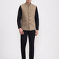 Khaki Solid Regular Fit Waistcoat  | Greenfibre