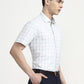 White & Green Checked Regular Fit Formal Shirt | Greenfibre