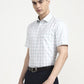 White & Green Checked Regular Fit Formal Shirt | Greenfibre