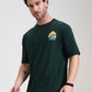 Bottle Green Printed Oversize Fit T-Shirt | Greenfibre