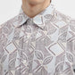 White & Purple Printed Slim Fit Casual Shirt | Greenfibre