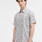 White & Purple Printed Slim Fit Casual Shirt | Greenfibre