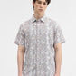 White & Purple Printed Slim Fit Casual Shirt | Greenfibre