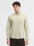 Pista Green Solid Slim Fit Casual Shirt | Greenfibre