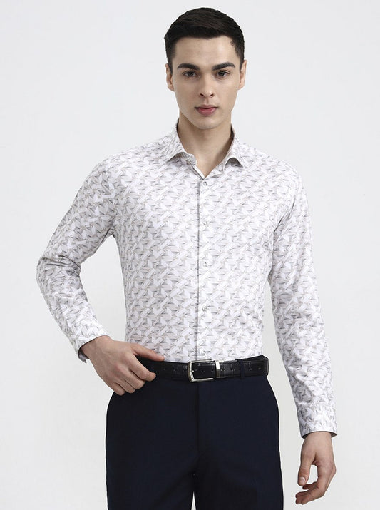 Fawn Printed Slim Fit Party Wear Shirt | Greenfibre