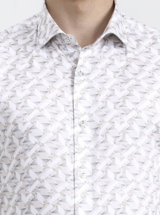 Fawn Printed Slim Fit Party Wear Shirt | Greenfibre