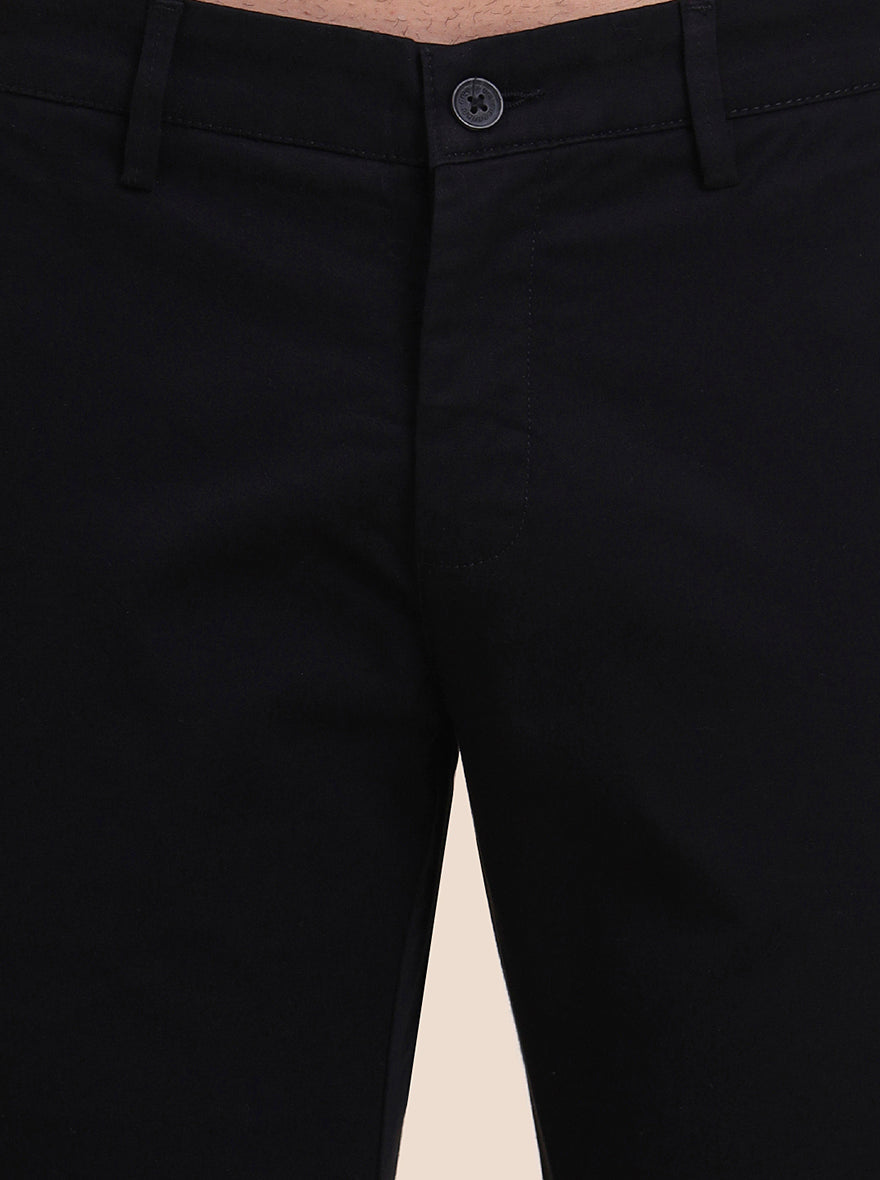 Black Printed Super Slim Fit Casual Trouser | Greenfibre