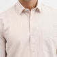 Khaki Striped Smart Fit Semi Casual Shirt | Greenfibre