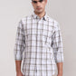 Light Green Checked Slim Fit Casual Shirt | Greenfibre