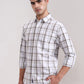 Light Green Checked Slim Fit Casual Shirt | Greenfibre