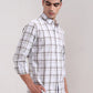 Light Green Checked Slim Fit Casual Shirt | Greenfibre