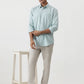 Light Blue Striped Smart Fit Semi Casual Shirt | Greenfibre