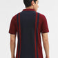 Navy & Maroon Striped Slim Fit Polo T-Shirt | Greenfibre
