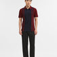 Navy & Maroon Striped Slim Fit Polo T-Shirt | Greenfibre