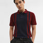 Navy & Maroon Striped Slim Fit Polo T-Shirt | Greenfibre
