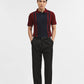 Navy & Maroon Striped Slim Fit Polo T-Shirt | Greenfibre